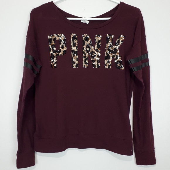 PINK Sequined Long Sleeve Shirt